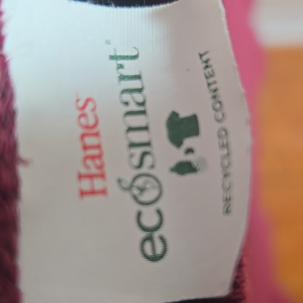 Hanes EcoSmart Maroon Crewneck Sweatshirt Cotton Blend Unisex S - Picture 9 of 10